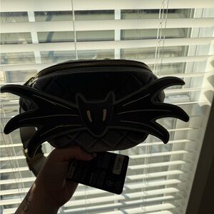 Black Bat Quilted Waist Bag